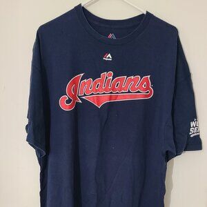 Cleveland Indians Francisco Lindor T Shirt Mens 2XL World Series Sleeve Print